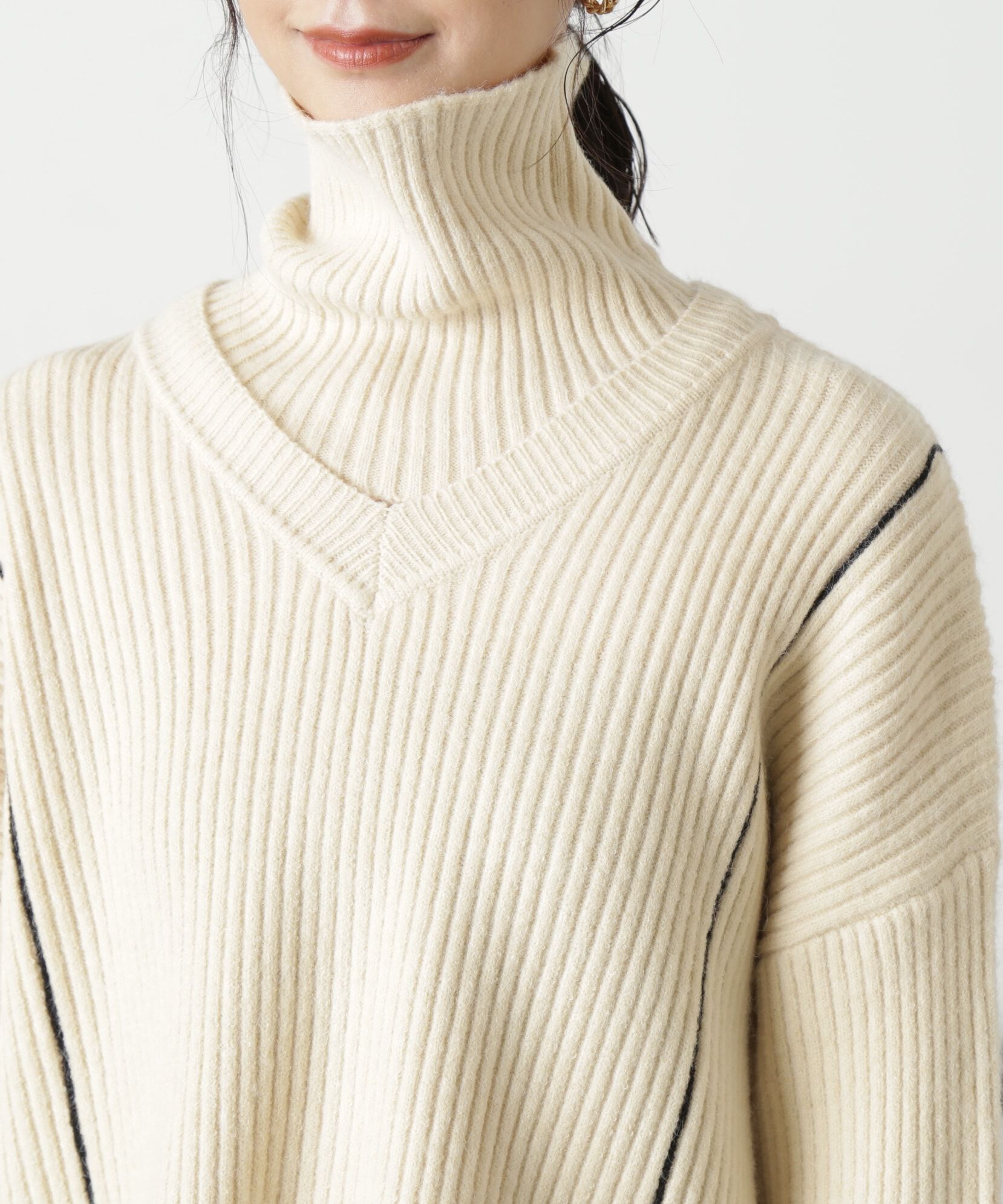  「2Wayネックウォーマー付きニット」|ニット・セーター|