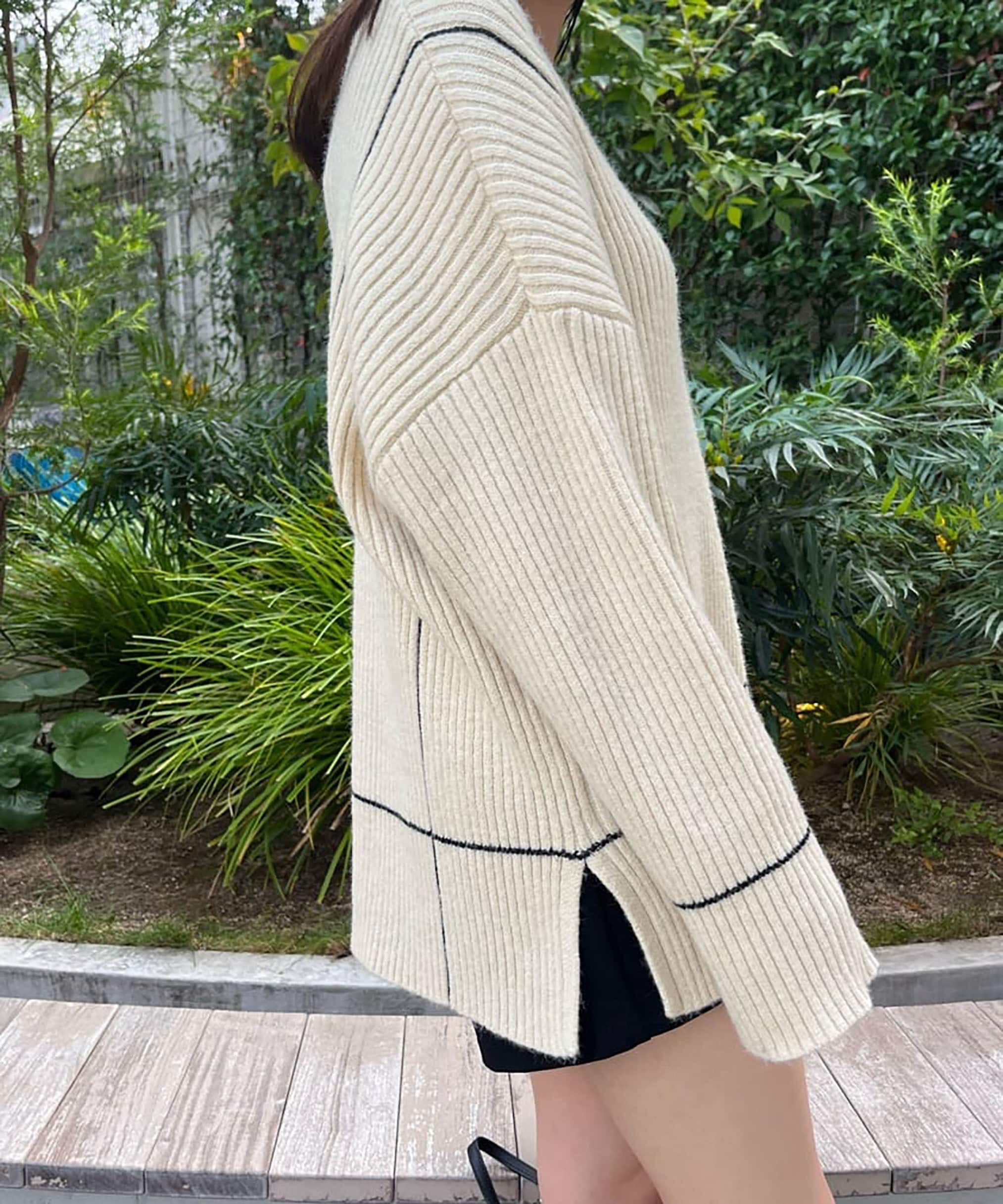  「2Wayネックウォーマー付きニット」|ニット・セーター|