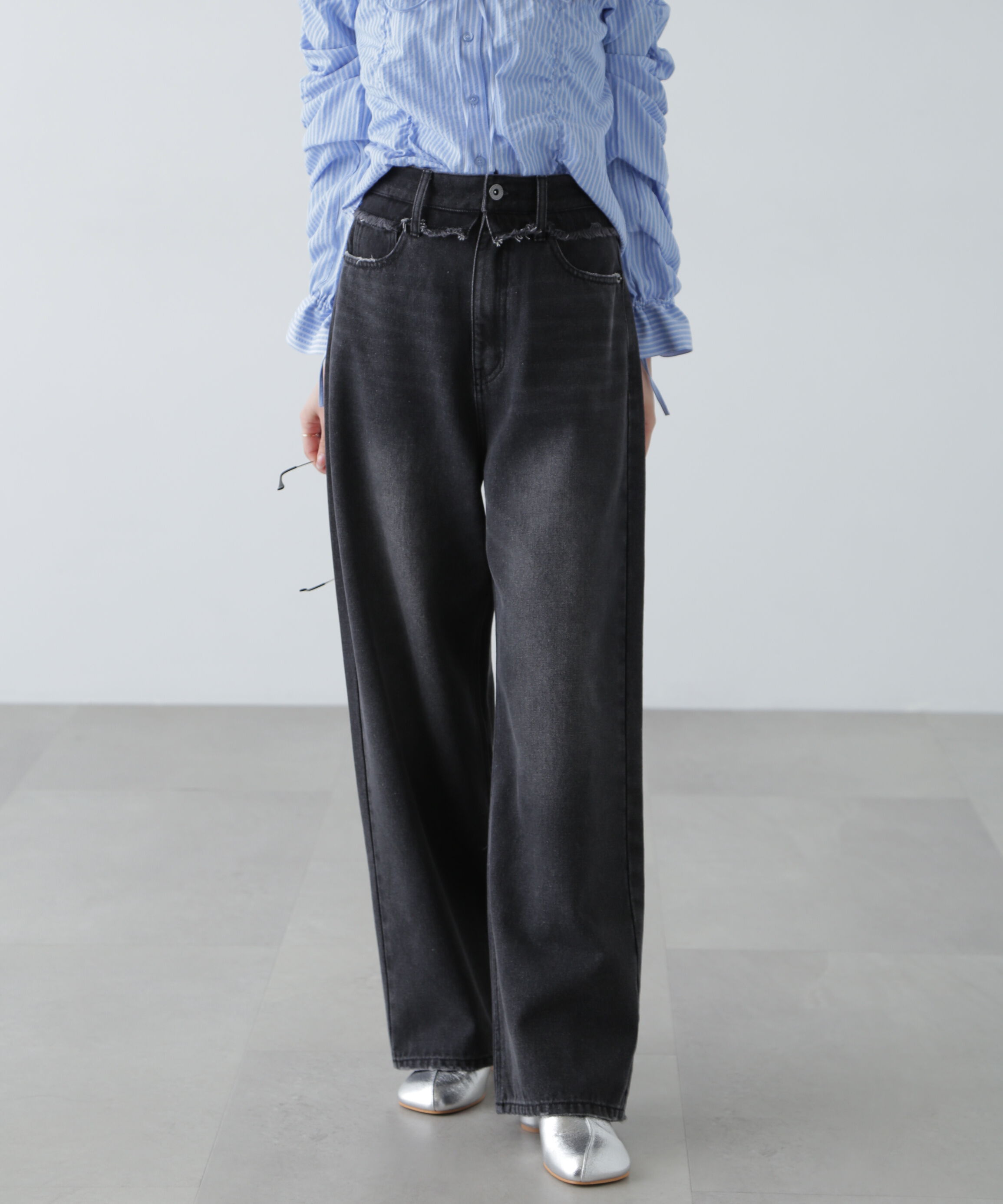 「ヨークレイヤードワイドデニムパンツ」|その他|