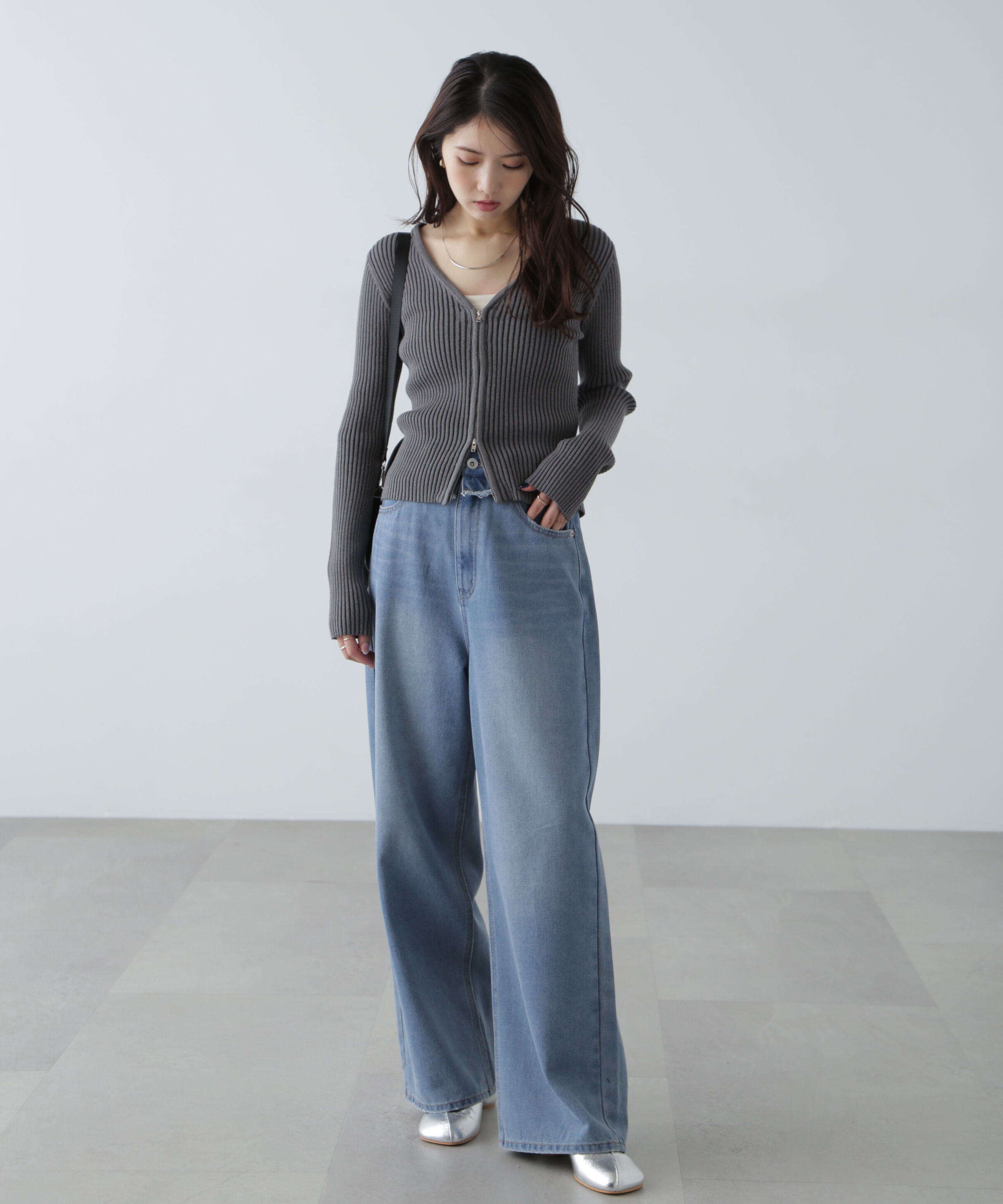  「ヨークレイヤードワイドデニムパンツ」|その他|