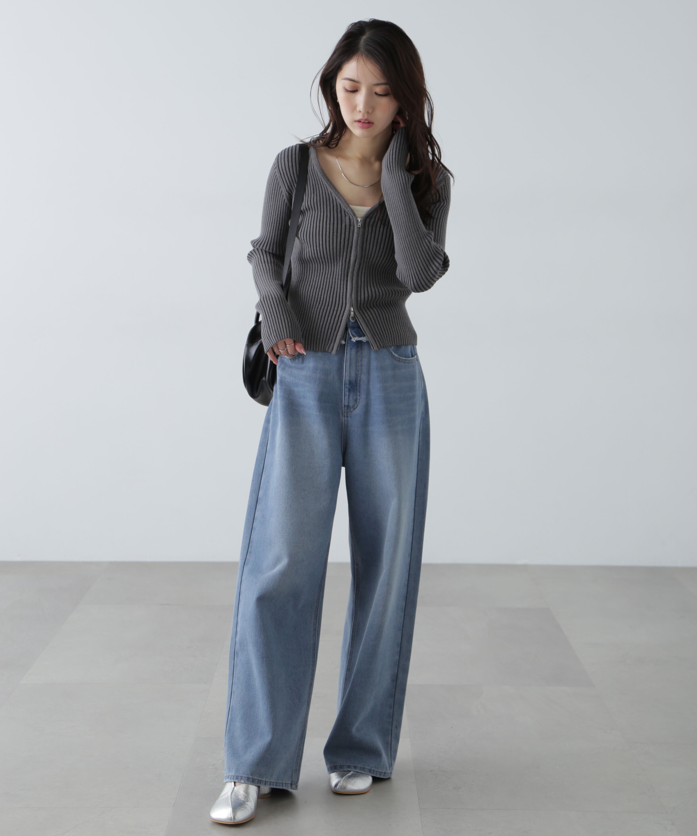  「ヨークレイヤードワイドデニムパンツ」|その他|