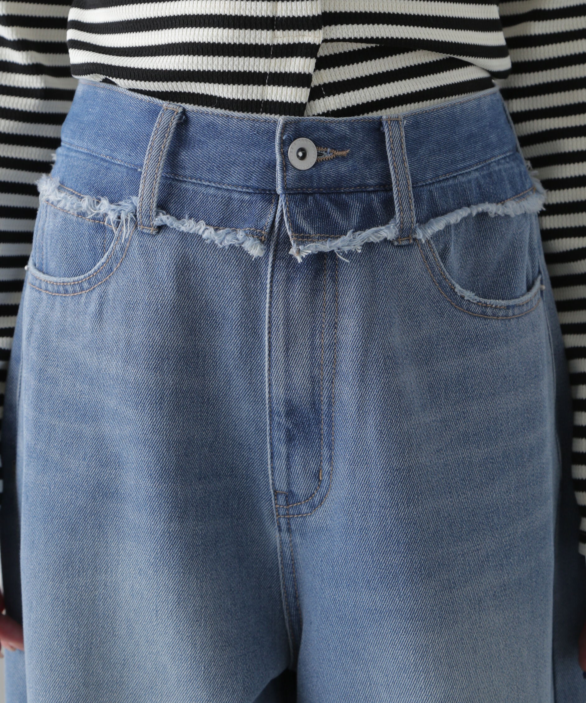  「ヨークレイヤードワイドデニムパンツ」|その他|