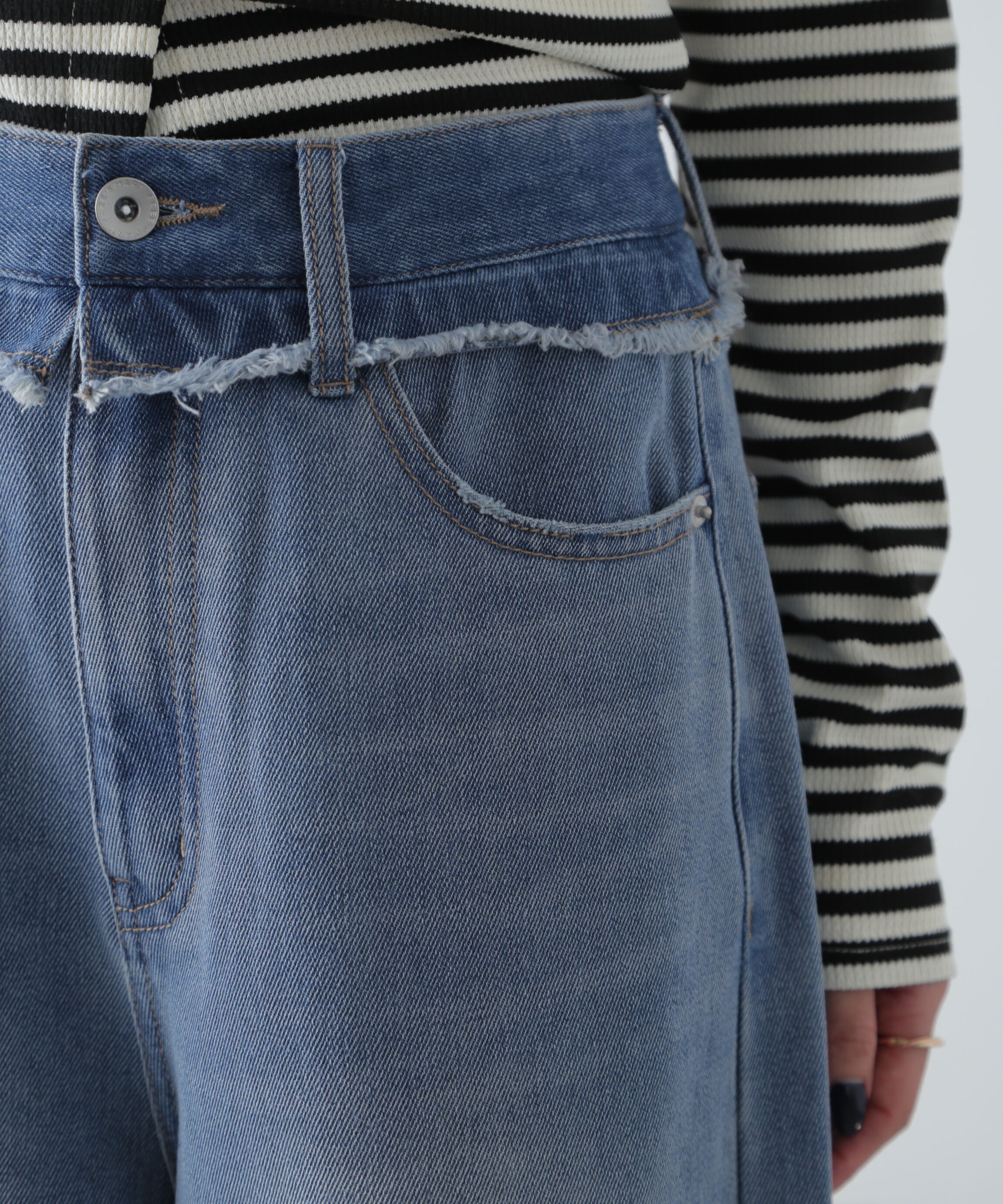  「ヨークレイヤードワイドデニムパンツ」|その他|