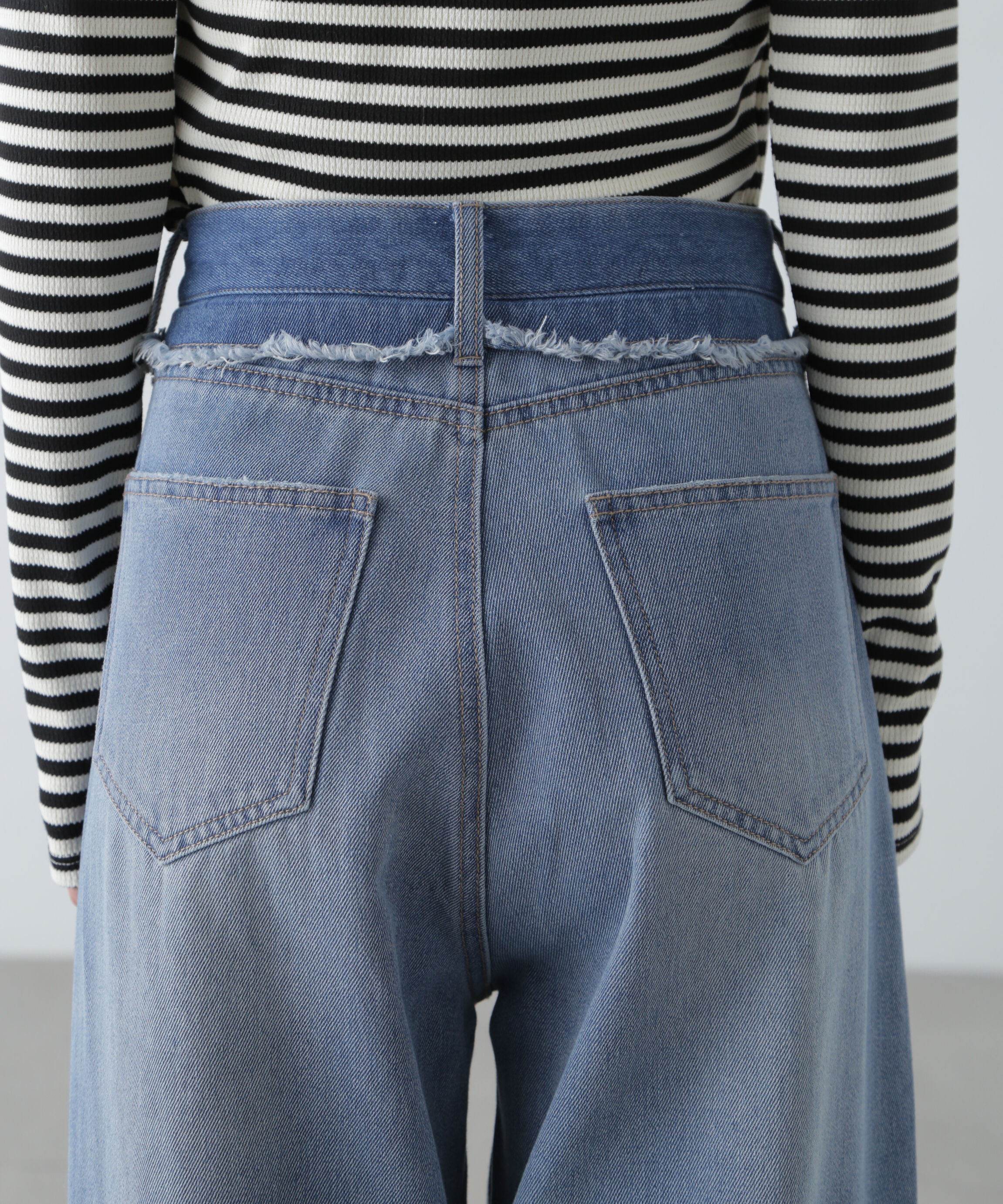  「ヨークレイヤードワイドデニムパンツ」|その他|