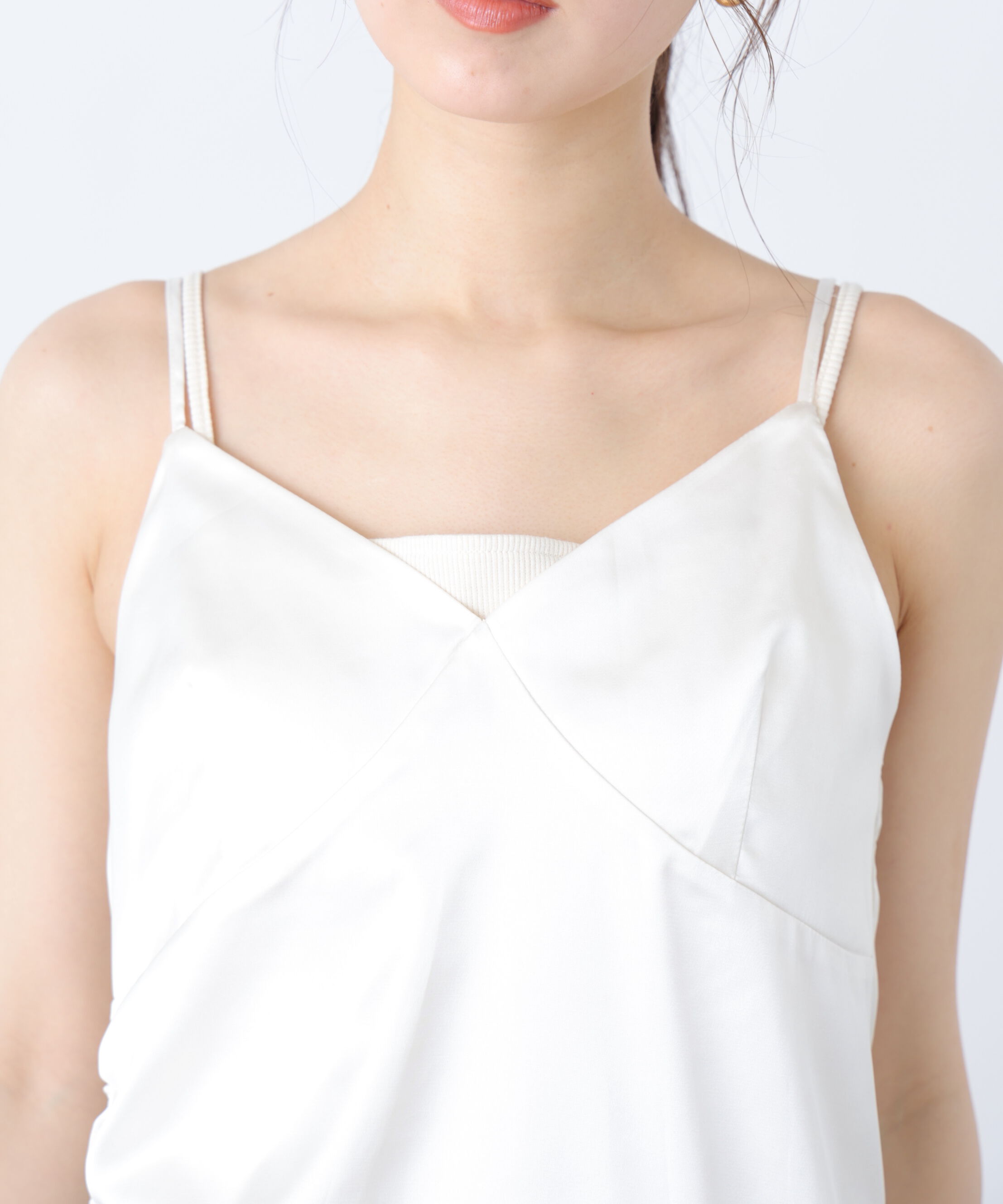  「〈ＭＦＭ〉レースサテンドロストキャミソール」|シャツ・ブラウス|