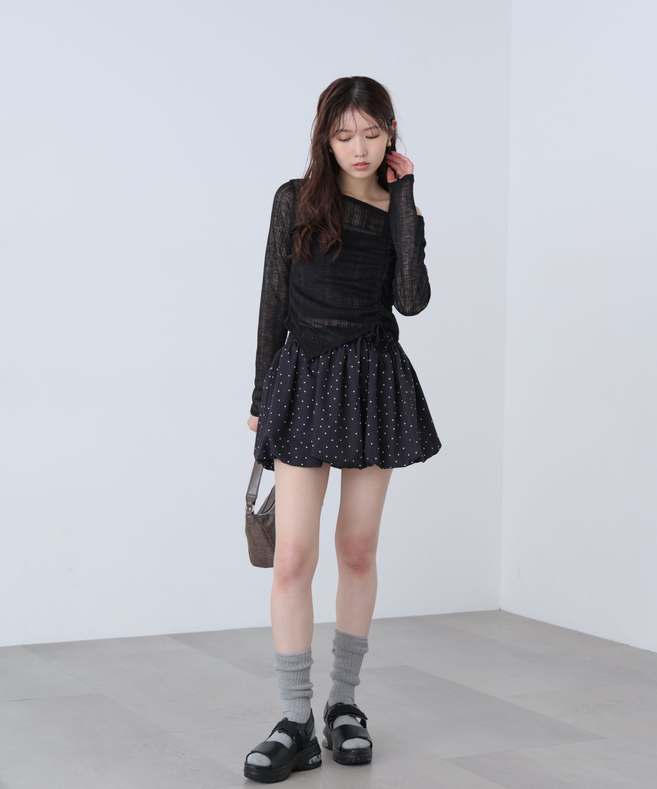  「シアーストライプワンショルシャーリングカットソー」|Tシャツ・カットソー|