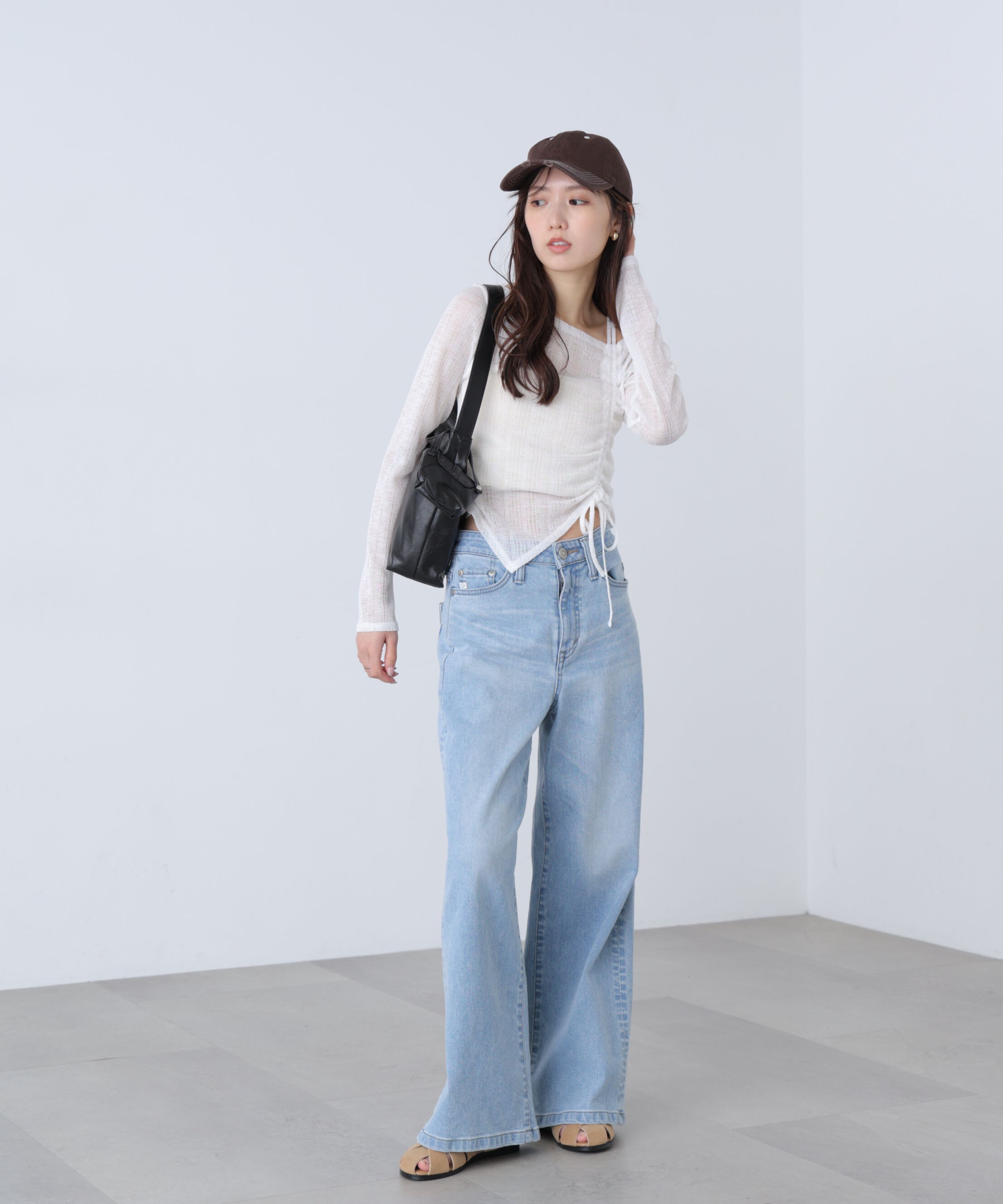  「シアーストライプワンショルシャーリングカットソー」|Tシャツ・カットソー|