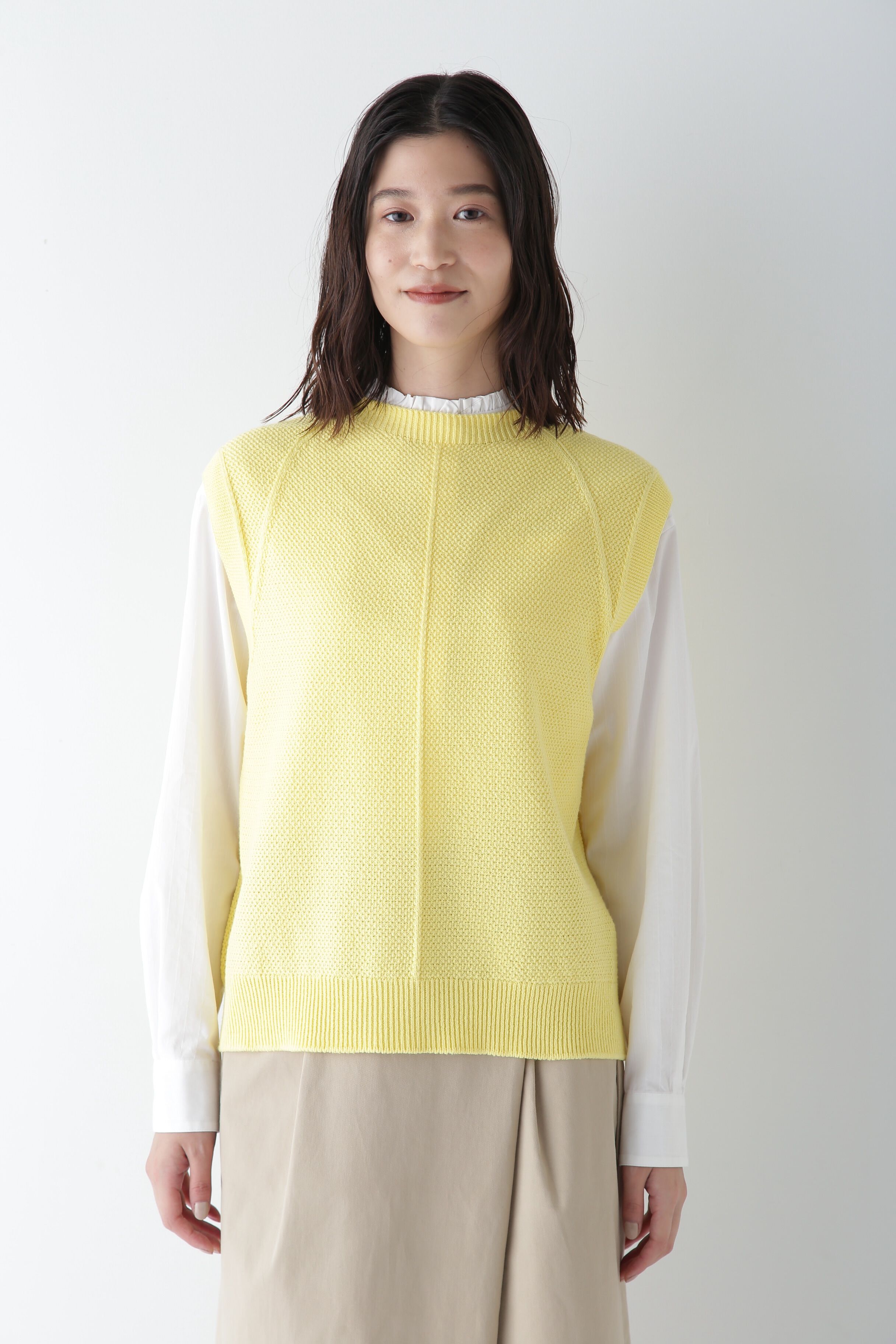  「◆【ウォッシャブル】コットンポリエステルリンクスベスト」|ニット・セーター|