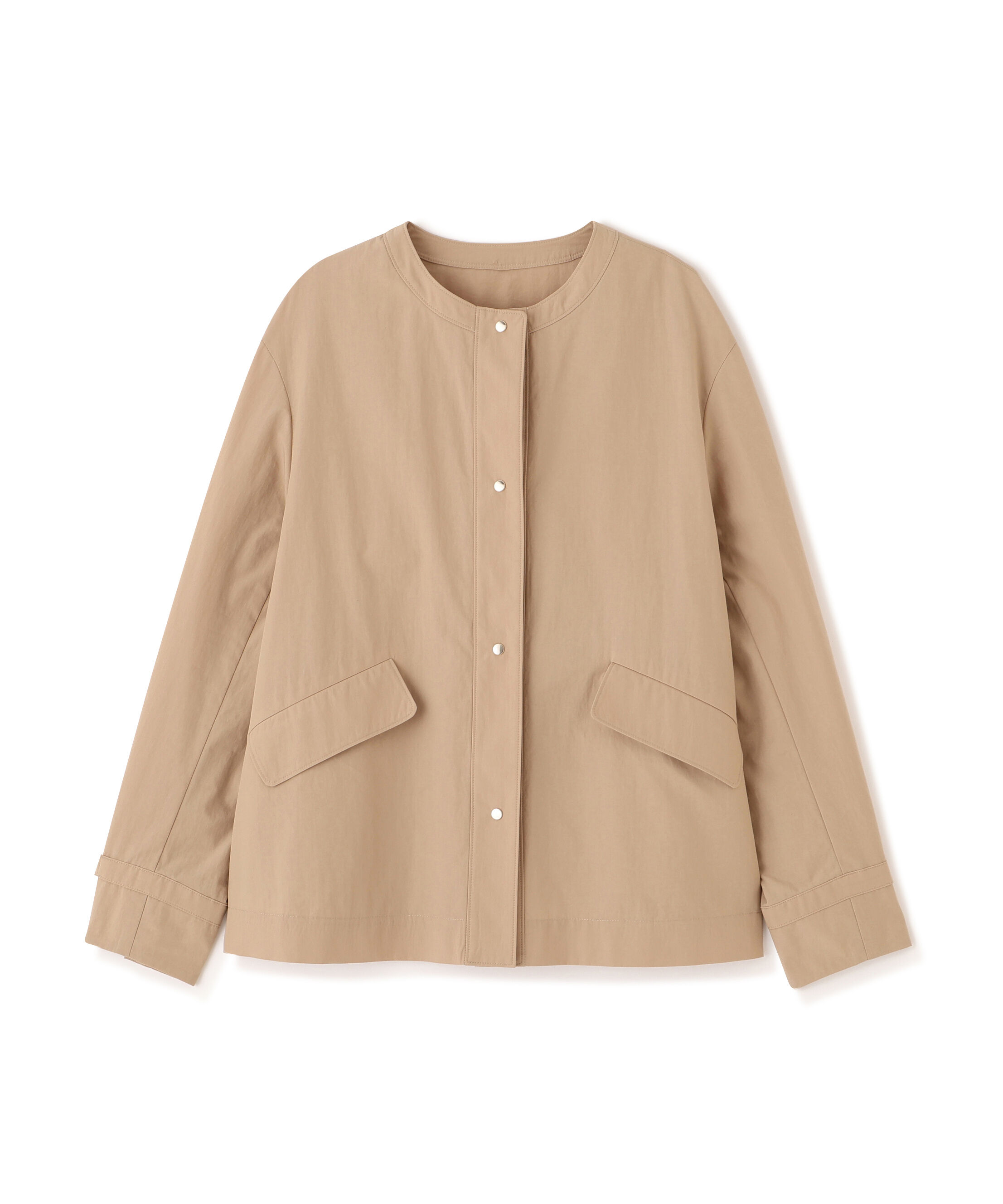  「◆《ウォッシャブル》綿ナイロンダンプノーカラージャケット」|ブルゾン・スタジャン|