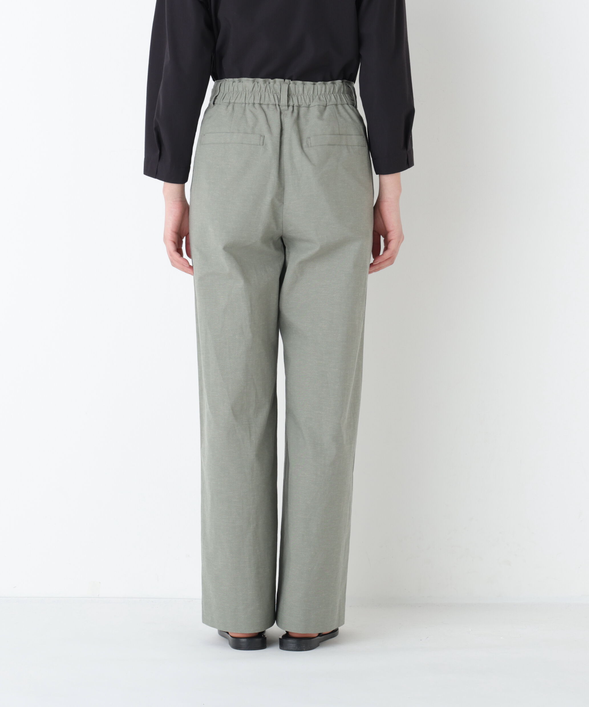  「◆綿麻シャンブレーセミワイドパンツ」|その他|