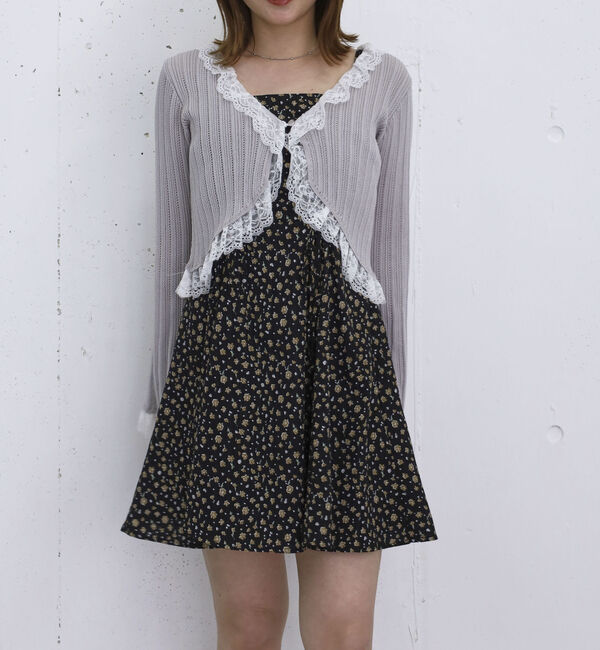 archives「花柄ドロストミニキャミＯＰ」|ワンピース|BLACK