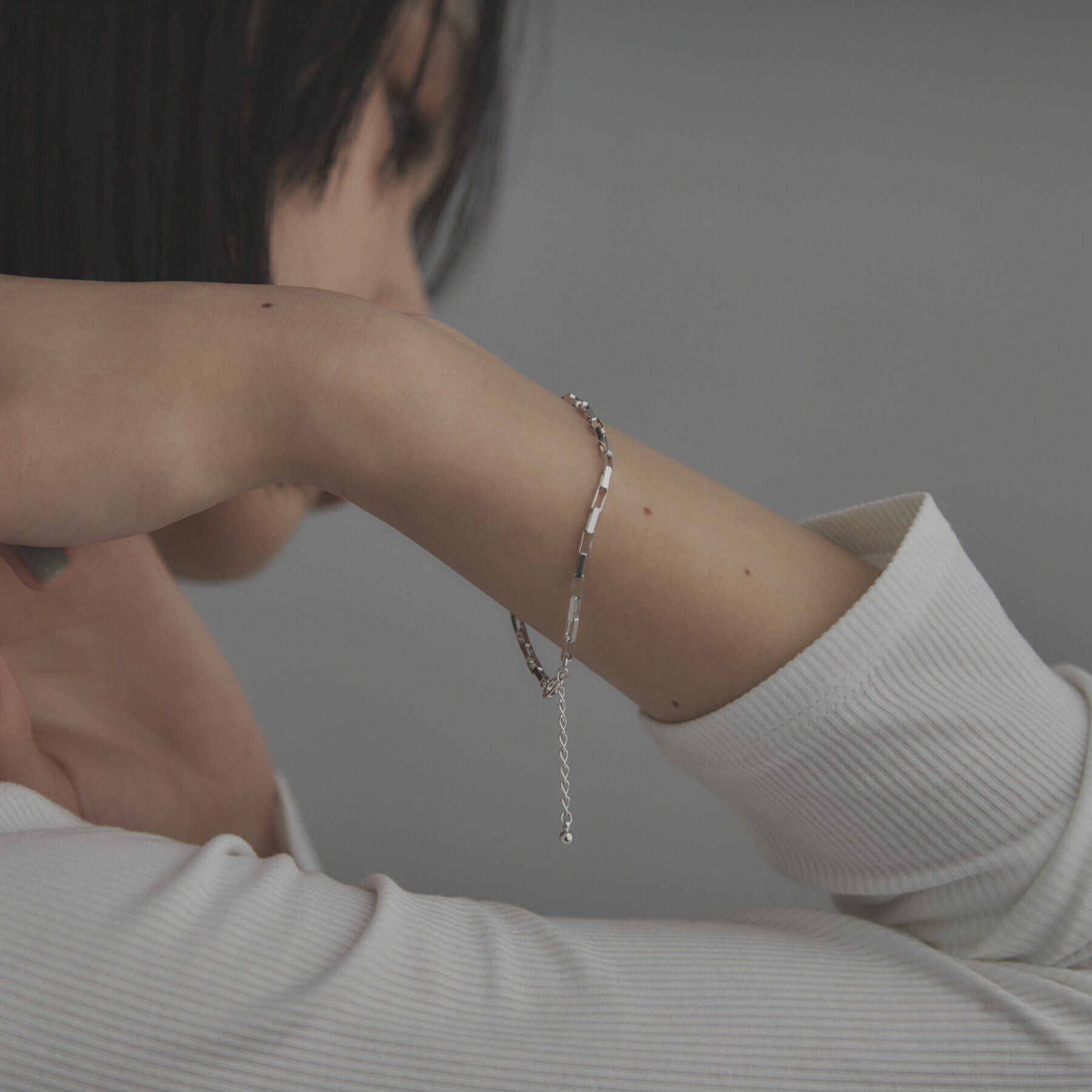 COCOSHNIK ONKITSCH「シルバー デザインチェーン ボックスブレスレットM」|ブレスレット・バングル|