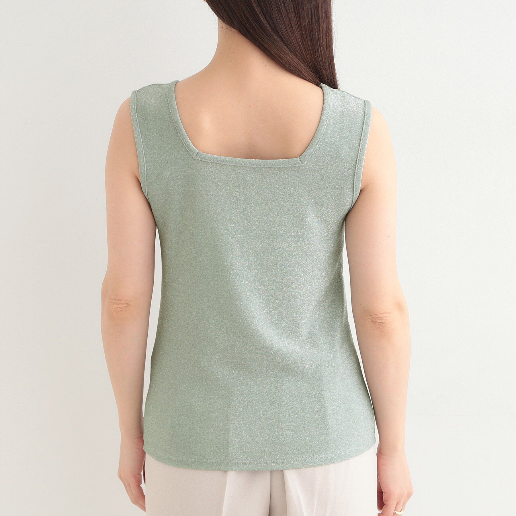 SHOO･LA･RUE「【洗える/S-LL】コーデのさりげないアクセントに　きらきらラメタンク」|キャミソール|
