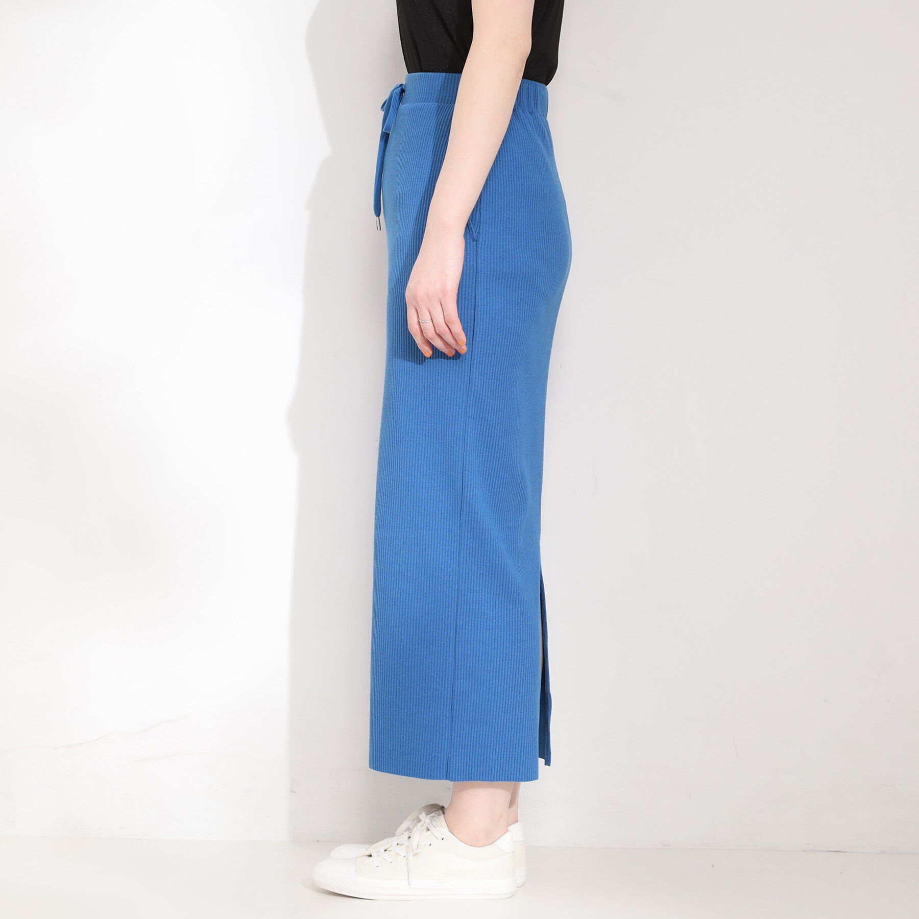 SHOO･LA･RUE「【セルフカット可能/洗濯機可/S-LL】テレコナロースカート」|スカート|