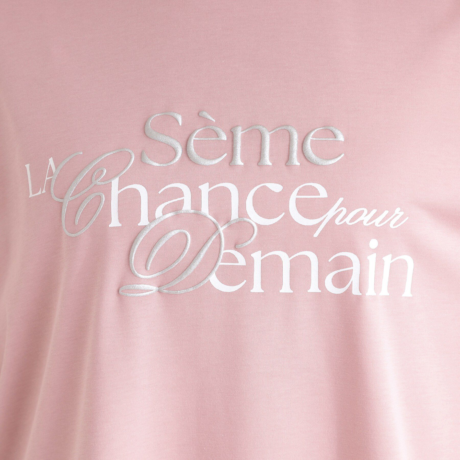 SHOO･LA･RUE「【ひんやり/UV】タックスリーブ ラメ発砲プリントTシャツ」|Tシャツ・カットソー|