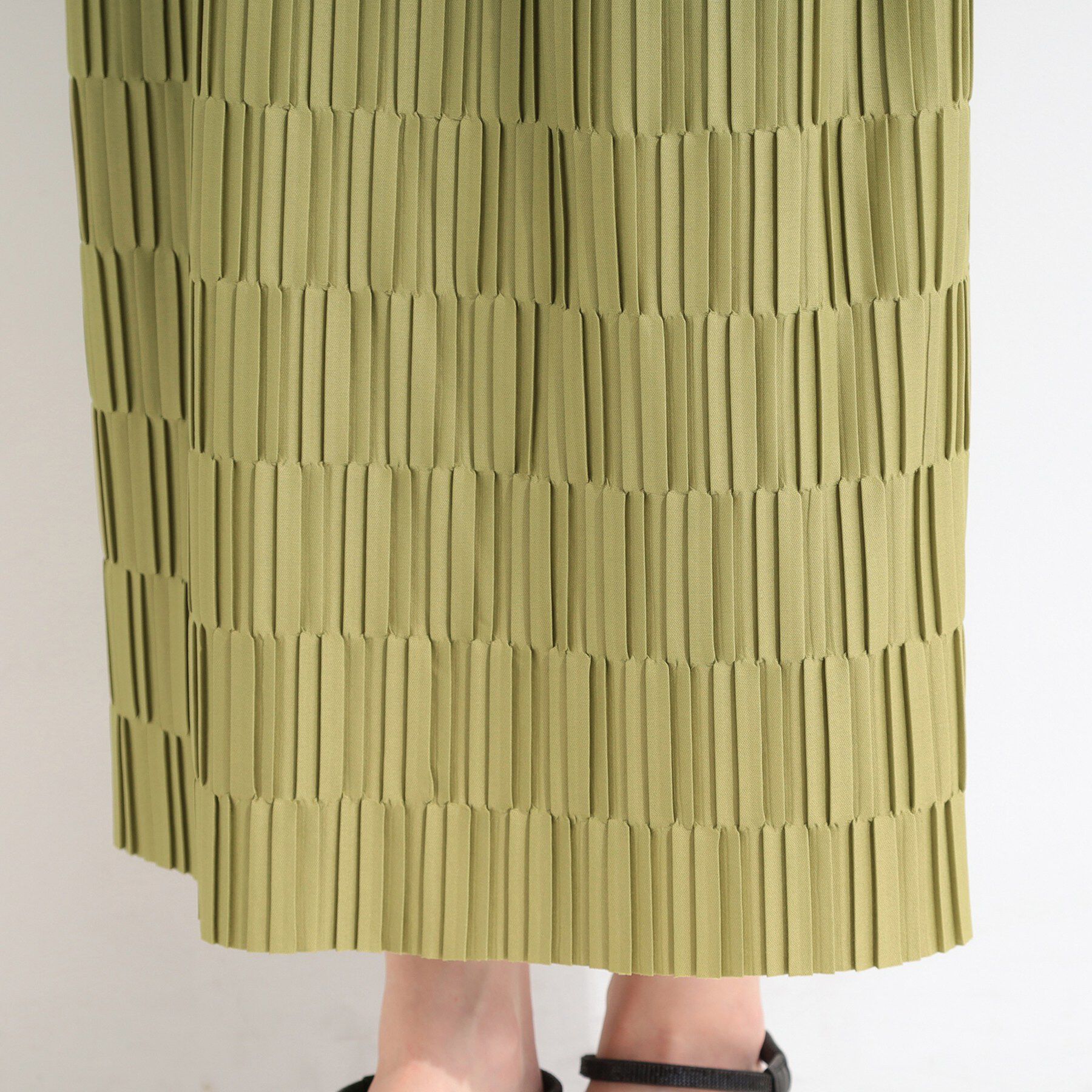 SHOO･LA･RUE「【S-LL/洗濯機可】変形プリーツで差が付く ナロースカート」|ワンピース|