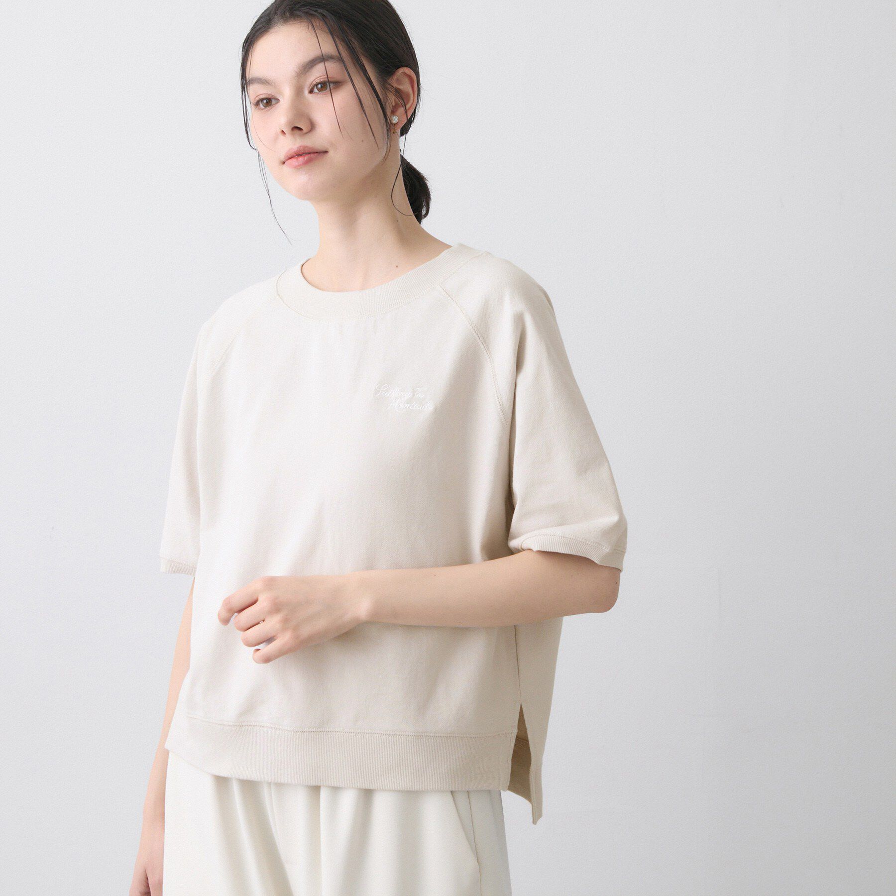 Dessin「【洗える】ミニ裏毛刺繍ロゴプルオーバー」|Tシャツ・カットソー|