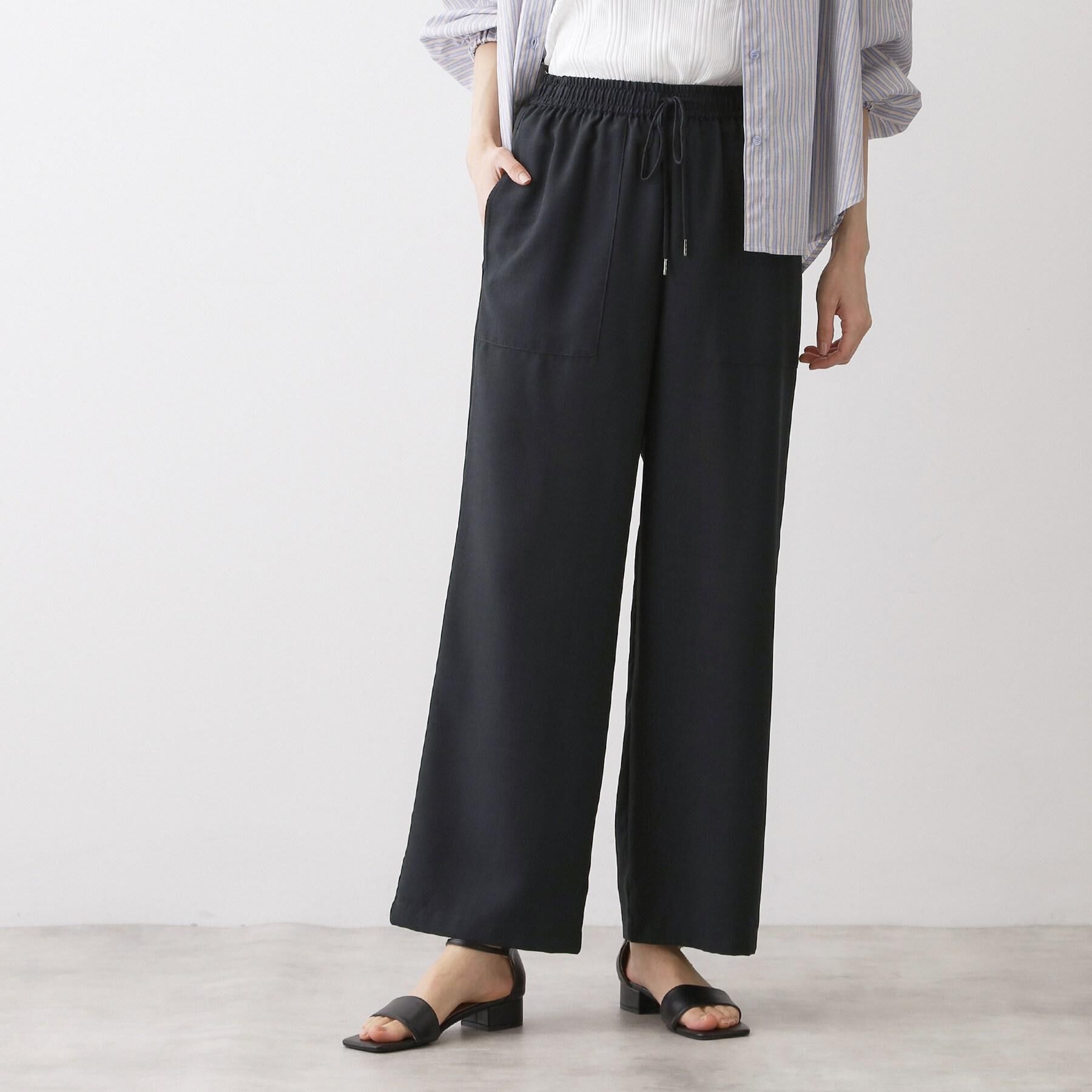 Dessin「【接触冷感/ウエストゴム/洗える】イージーワイドパンツ」|その他|