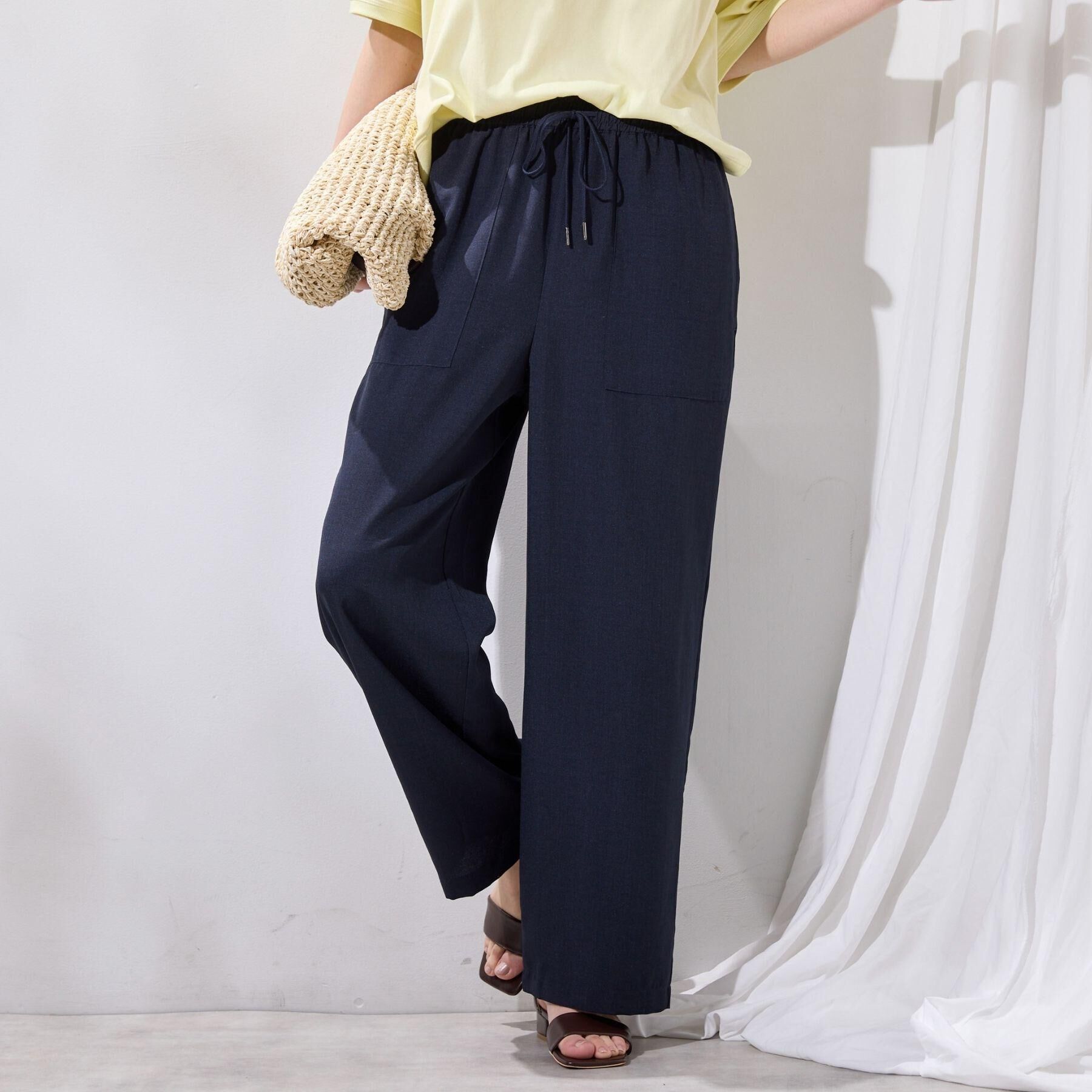 Dessin「【接触冷感/ウエストゴム/洗える】イージーワイドパンツ」|その他|