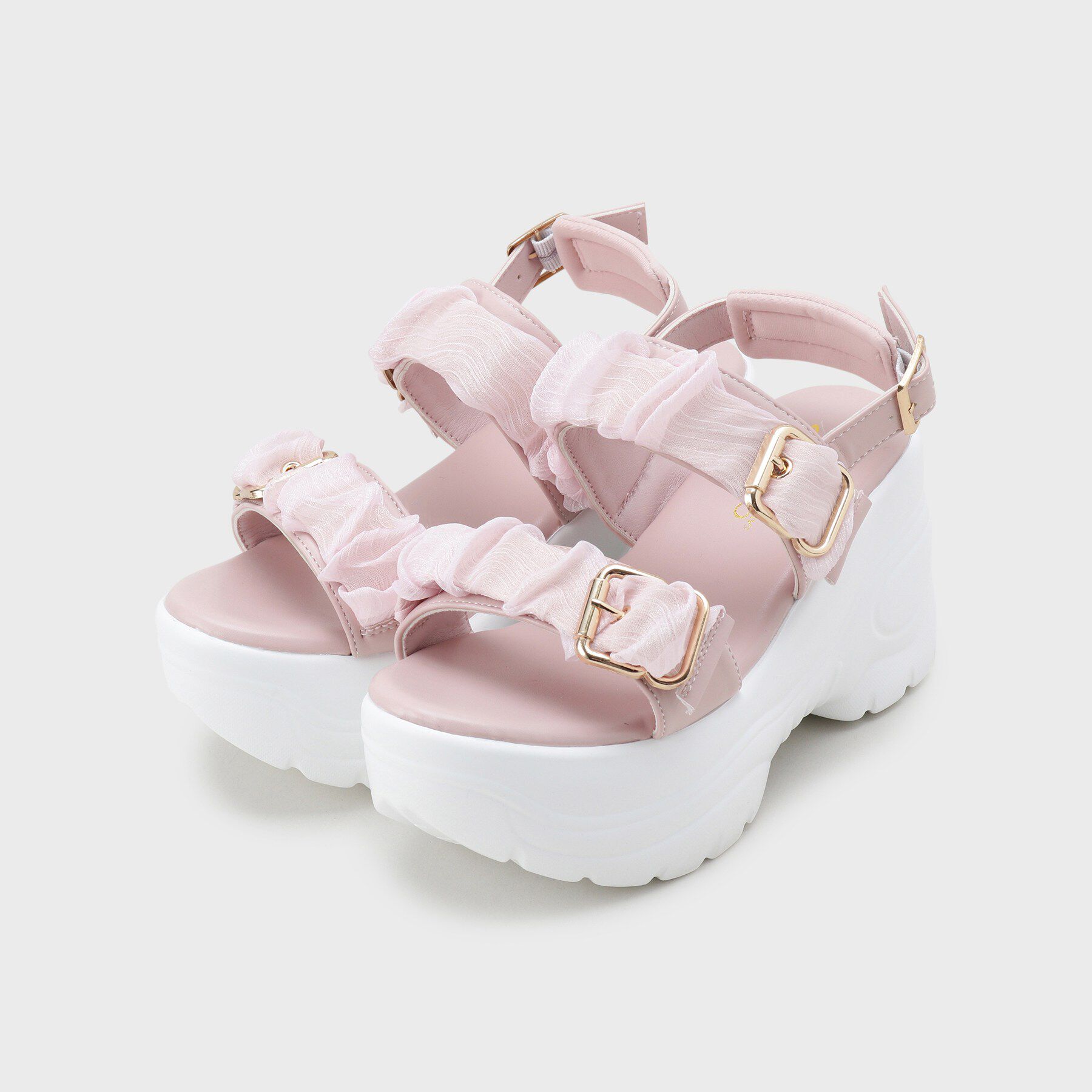 csT&P「厚底シアーギャザーベルトサンダル」|サンダル|