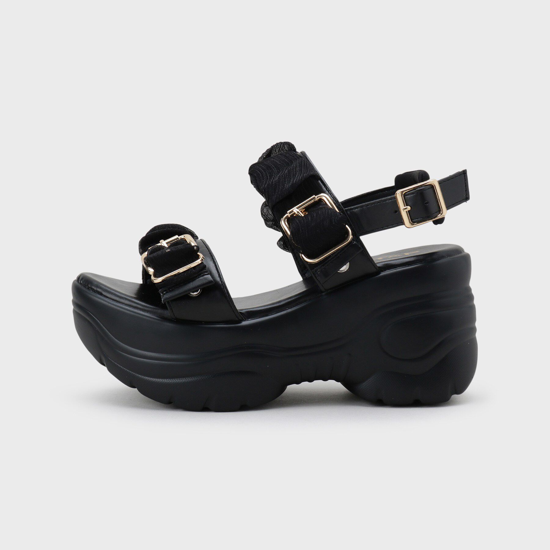 csT&P「厚底シアーギャザーベルトサンダル」|サンダル|