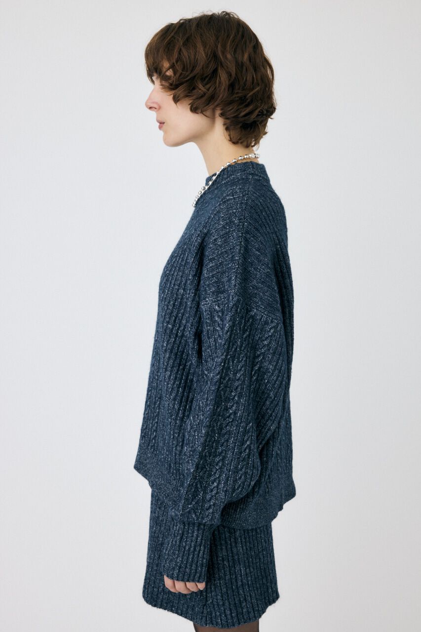MOUSSY「RIB CABLE ニットトップス」|ニット・セーター|