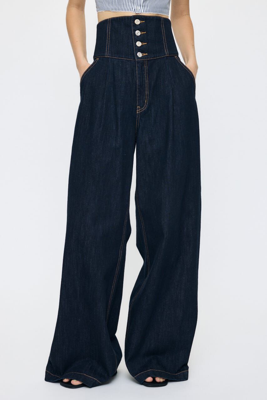 MOUSSY「CORSET DESIGN バギー」|デニム|One Wash1