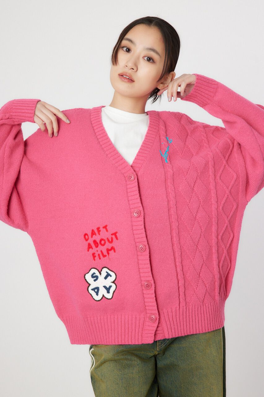 RODEO CROWNS「EMB MOTIFSケーブルカーディガン」|カーディガン|