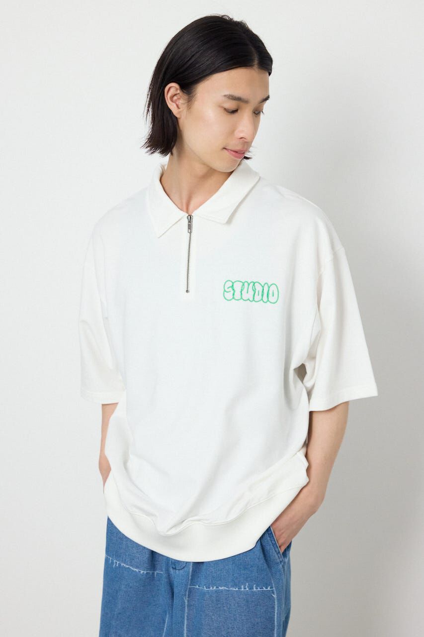 RODEO CROWNS「ライトスウェットZIPポロシャツ」|Tシャツ・カットソー|O/WHT1