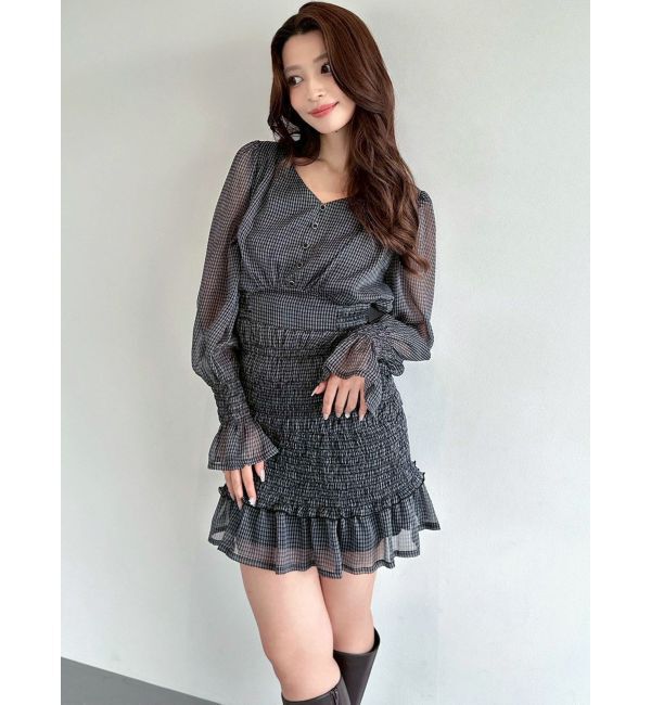 RESEXXY「シャーリングシアーミニワンピース」|ワンピース|