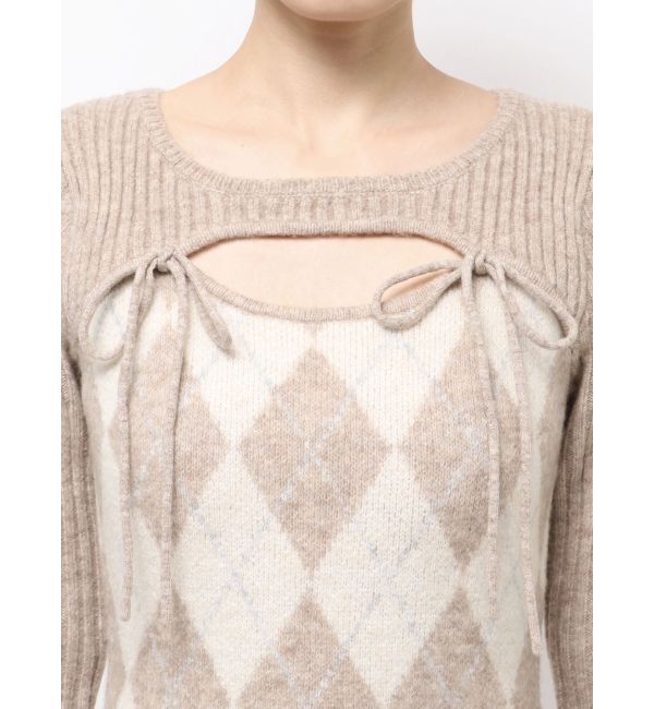 RESEXXY「アーガイルタイトニットミニワンピース」|ワンピース|