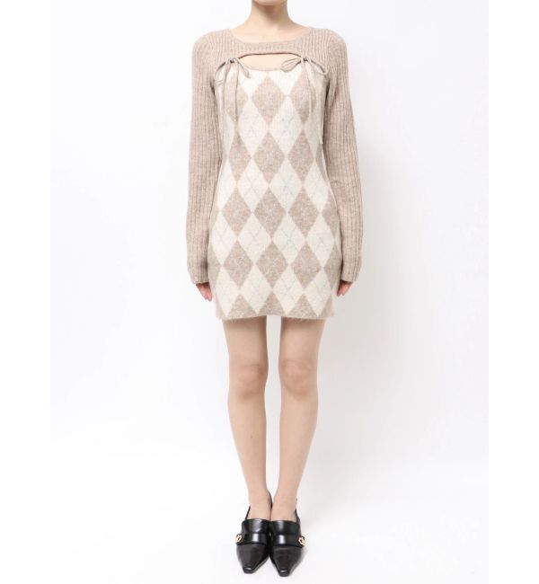 RESEXXY「アーガイルタイトニットミニワンピース」|ワンピース|