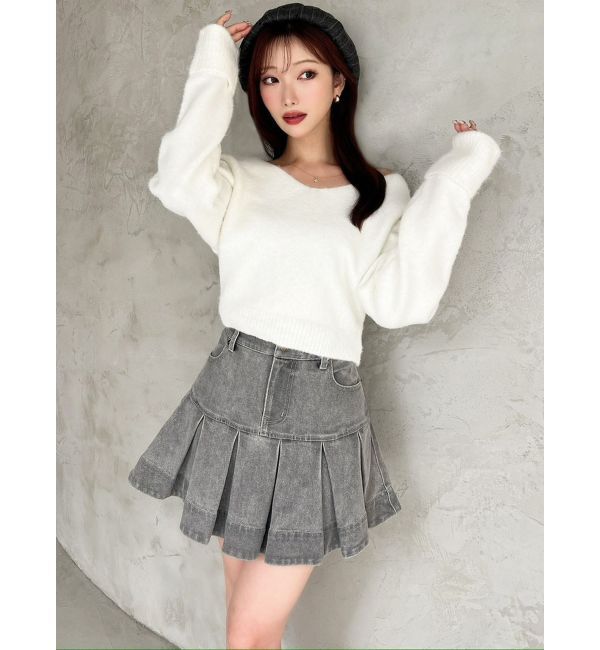 RESEXXY「Vネッククロップドニットプルオーバー」|ニット・セーター|