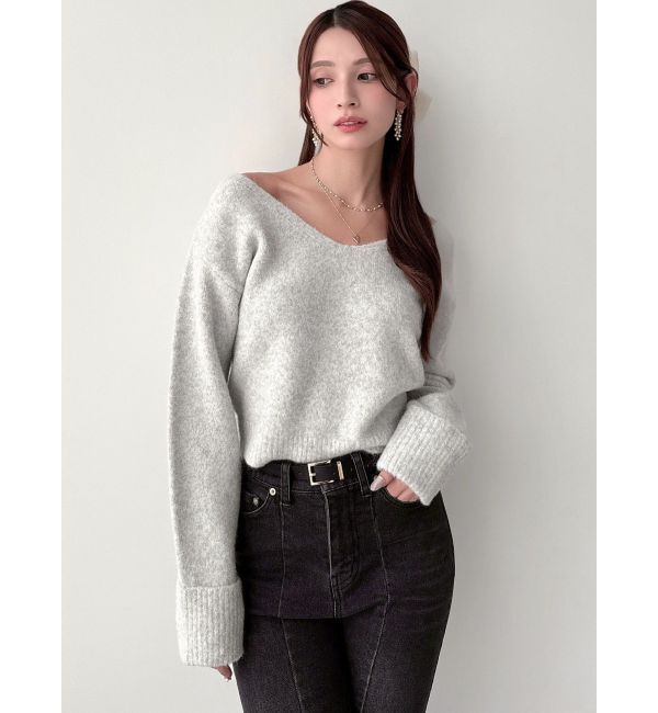 RESEXXY「Vネッククロップドニットプルオーバー」|ニット・セーター|