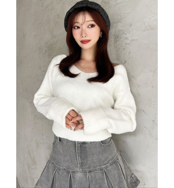 RESEXXY「Vネッククロップドニットプルオーバー」|ニット・セーター|