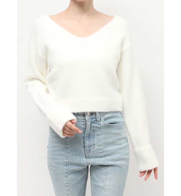 RESEXXY「Vネッククロップドニットプルオーバー」|ニット・セーター|