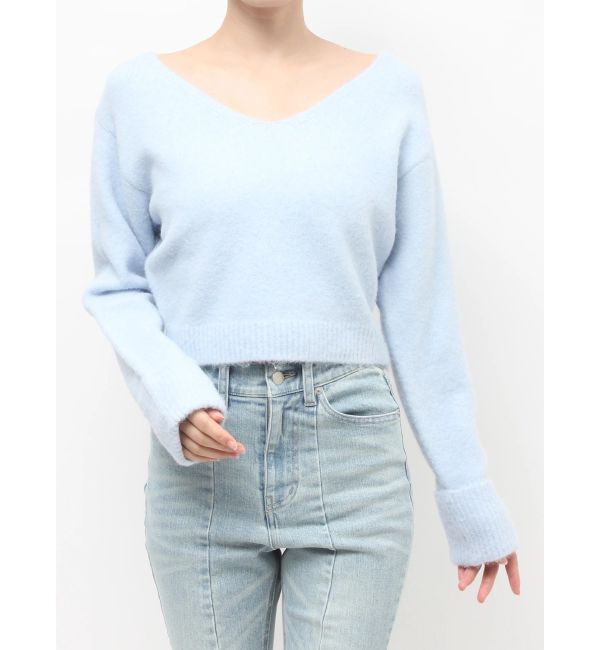 RESEXXY「Vネッククロップドニットプルオーバー」|ニット・セーター|