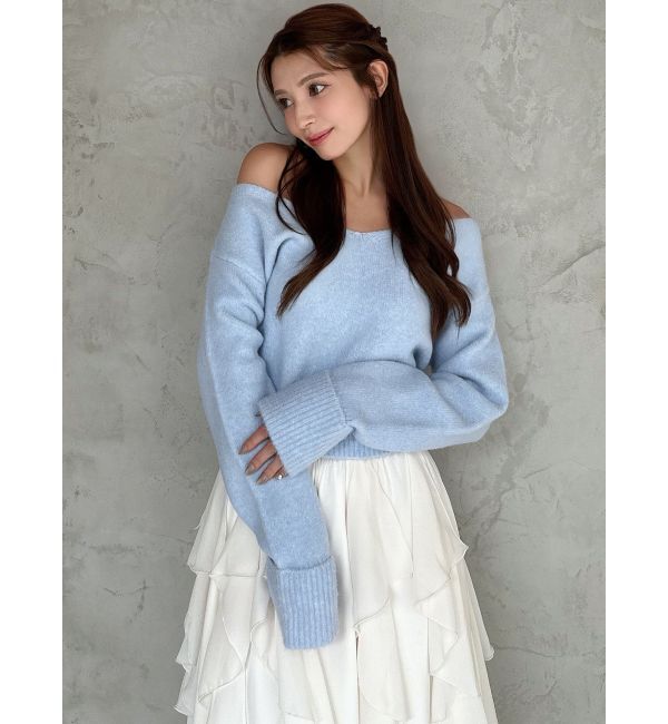 RESEXXY「Vネッククロップドニットプルオーバー」|ニット・セーター|