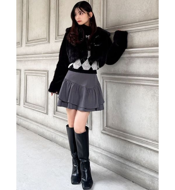 RESEXXY「アーガイルタートルニットトップス」|ニット・セーター|