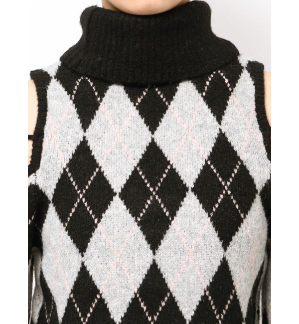 RESEXXY「アーガイルタートルニットトップス」|ニット・セーター|