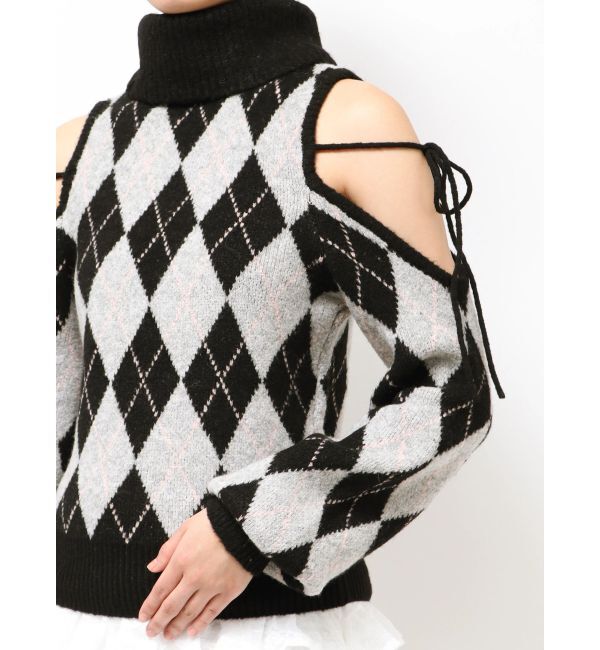 RESEXXY「アーガイルタートルニットトップス」|ニット・セーター|