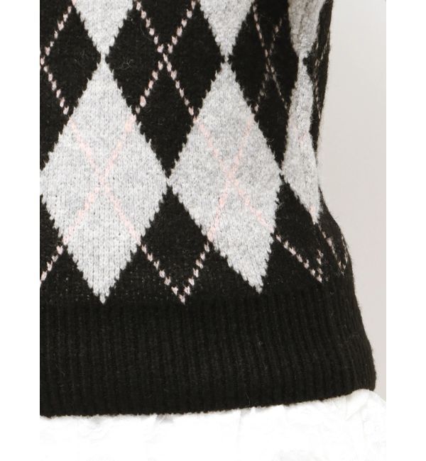 RESEXXY「アーガイルタートルニットトップス」|ニット・セーター|