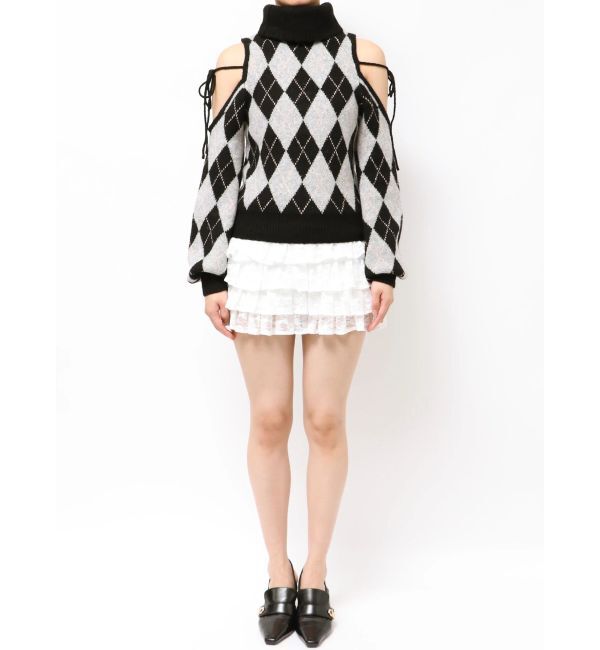 RESEXXY「アーガイルタートルニットトップス」|ニット・セーター|
