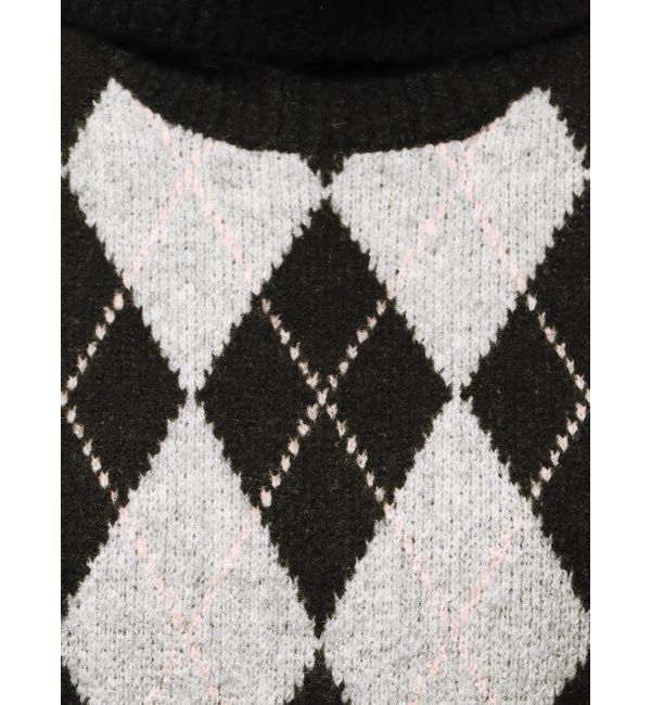 RESEXXY「アーガイルタートルニットトップス」|ニット・セーター|