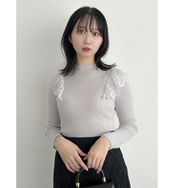 dazzlin「バックオープンフリルニットプルオーバー」|ニット・セーター|