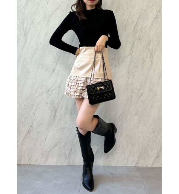 dazzlin「バックオープンフリルニットプルオーバー」|ニット・セーター|