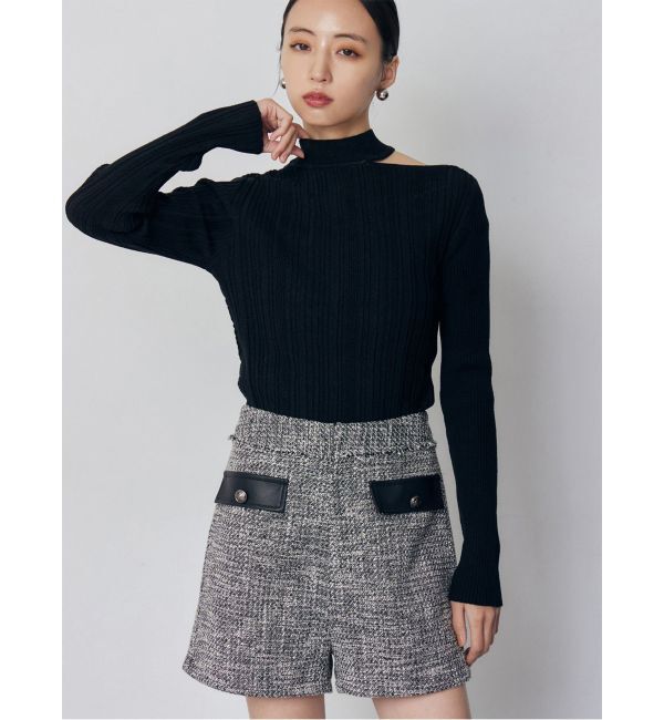 MURUA「チョーカーランダムリブニット」|ニット・セーター|ブラック