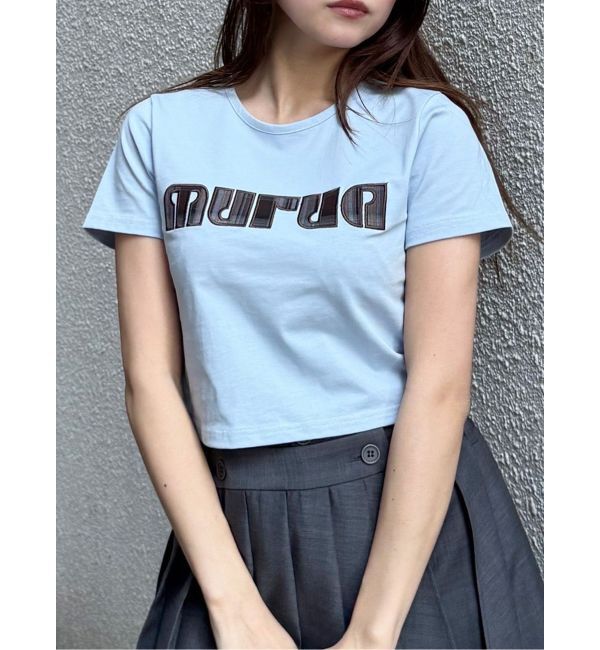 MURUA「パターンロゴパッチTシャツ」|Tシャツ・カットソー|ブルー