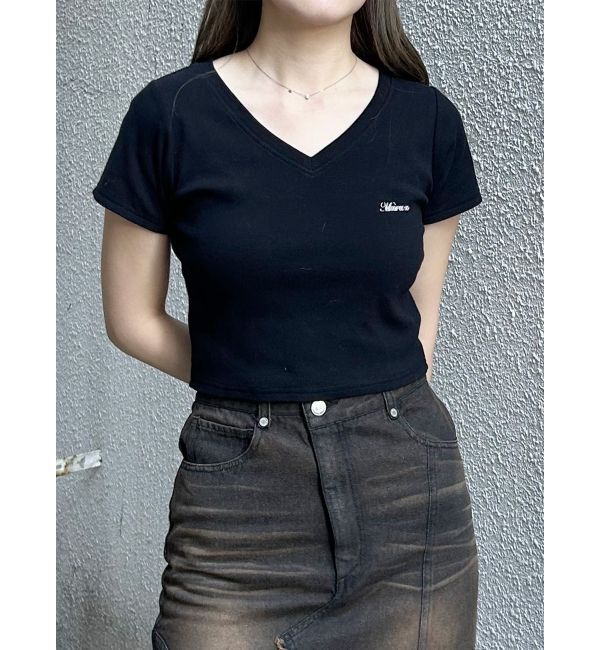 MURUA「ライティングロゴプレートTシャツ」|Tシャツ・カットソー|ブラック