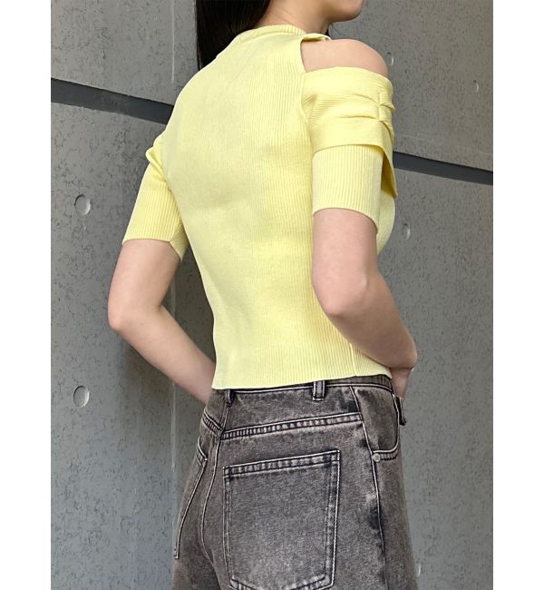 MURUA「ショルダーカットZIPハーフニット」|ニット・セーター|